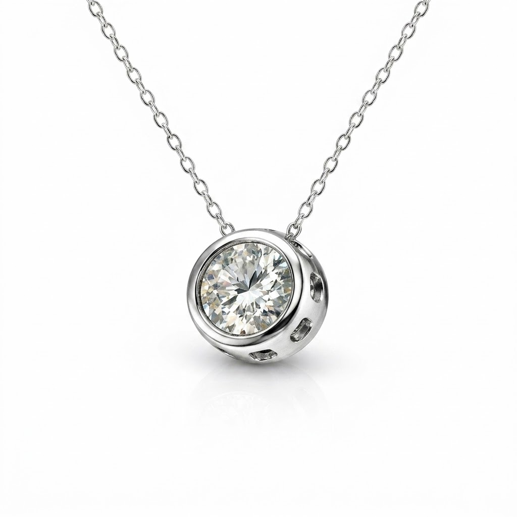 Collana Punto Luce con Moissanite 0,5 Carati – Argento 925