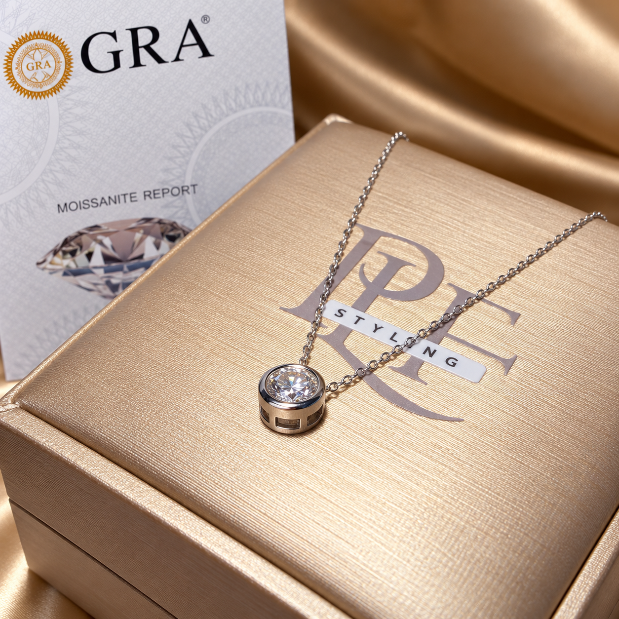 Collana Punto Luce con Moissanite 0,5 Carati – Argento 925 - immagine 4