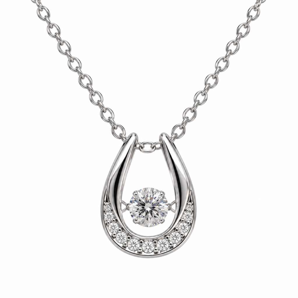 Collana Ferro di Cavallo Moissanite 0.5 ct – Brillantezza Portafortuna