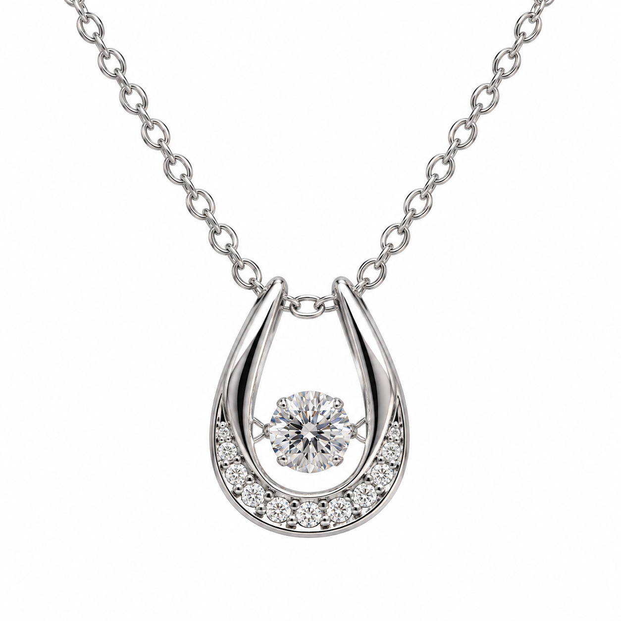 Collana Ferro di Cavallo Moissanite 0.5 ct – Brillantezza Portafortuna