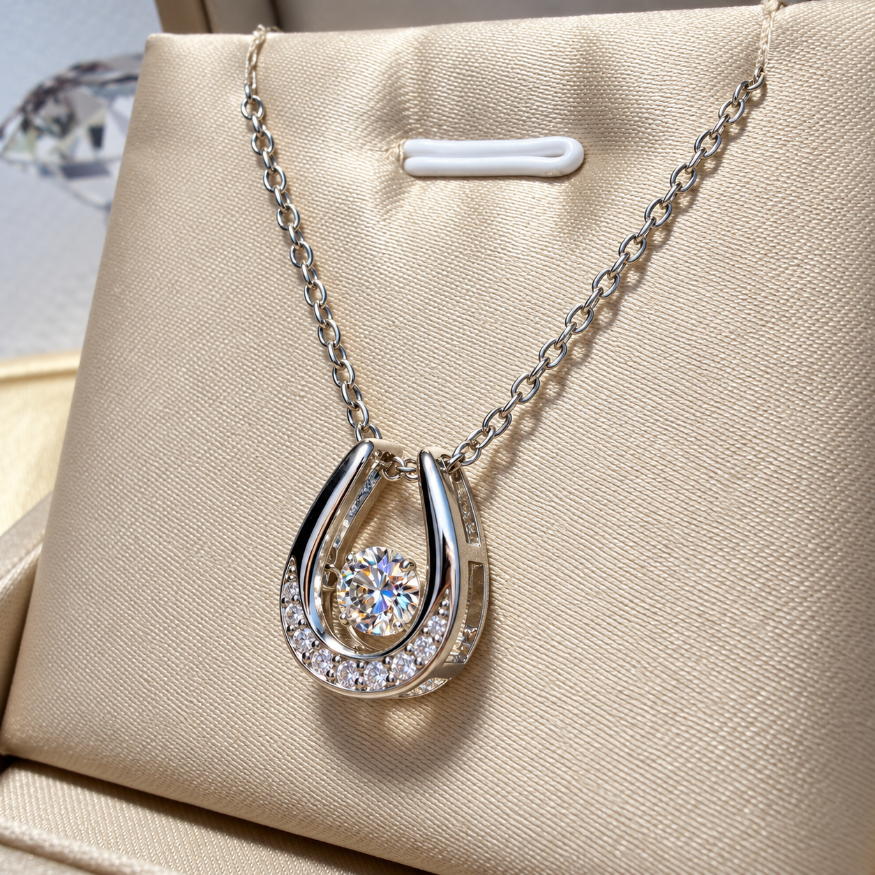 Collana Ferro di Cavallo Moissanite 0.5 ct – Brillantezza Portafortuna - immagine 2