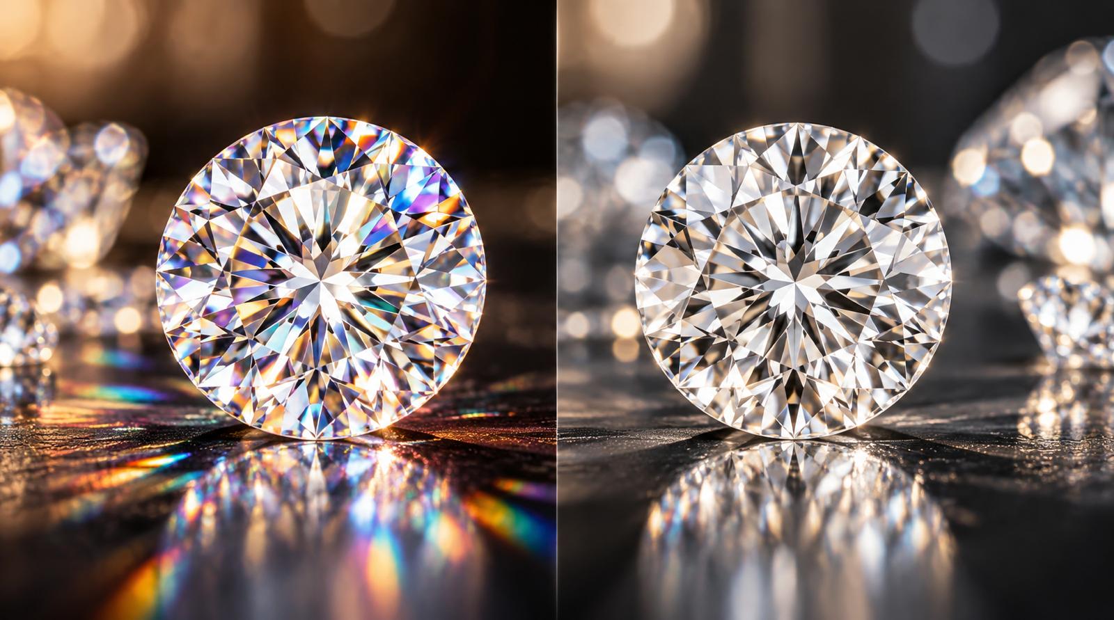 Confronto reale Moissanite e diamante