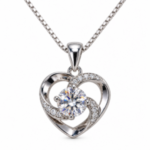 Collana Cuore con Moissanite 1 Carato in Argento 925