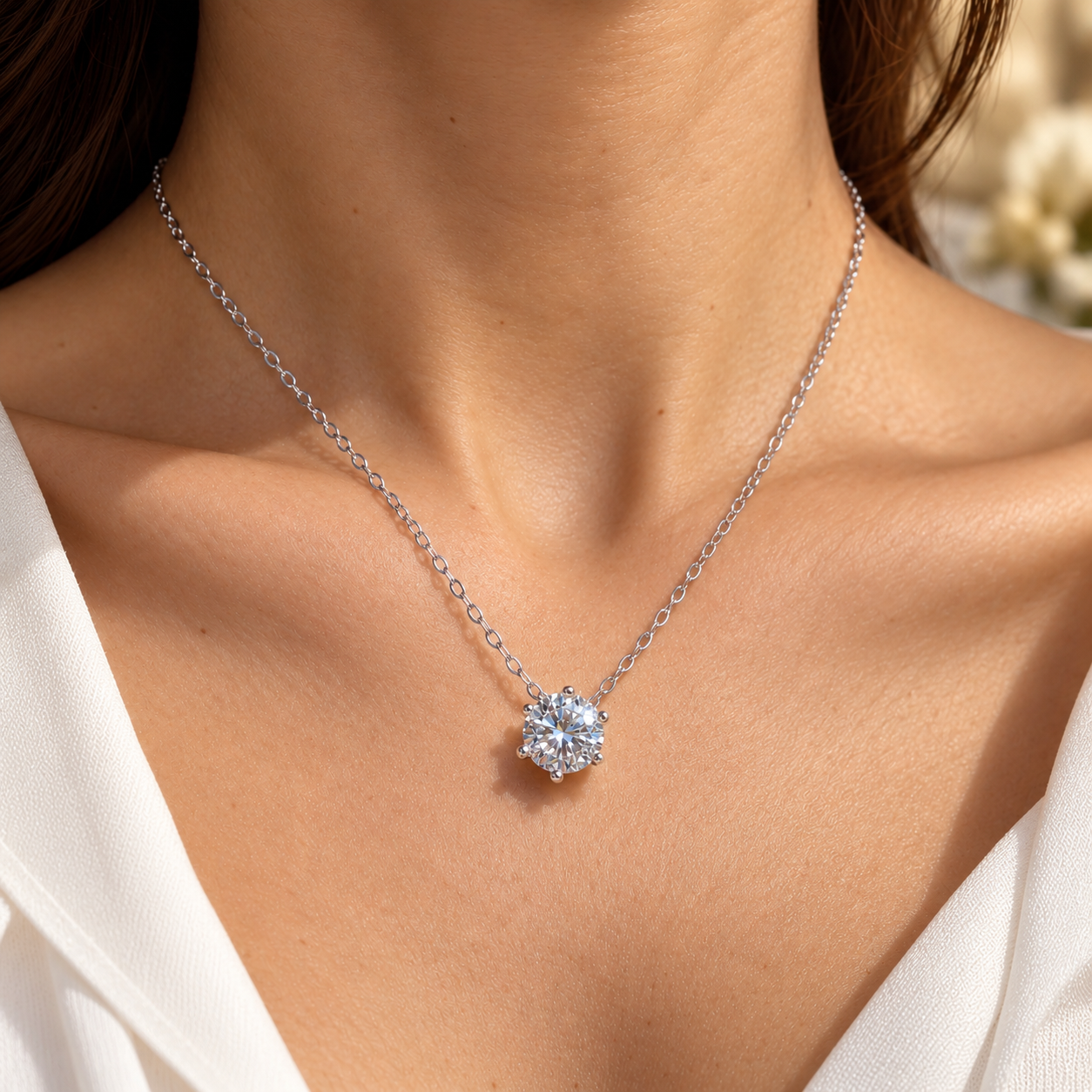Collana punto luce PLF Styling con Moissanite, fotografia prodotto