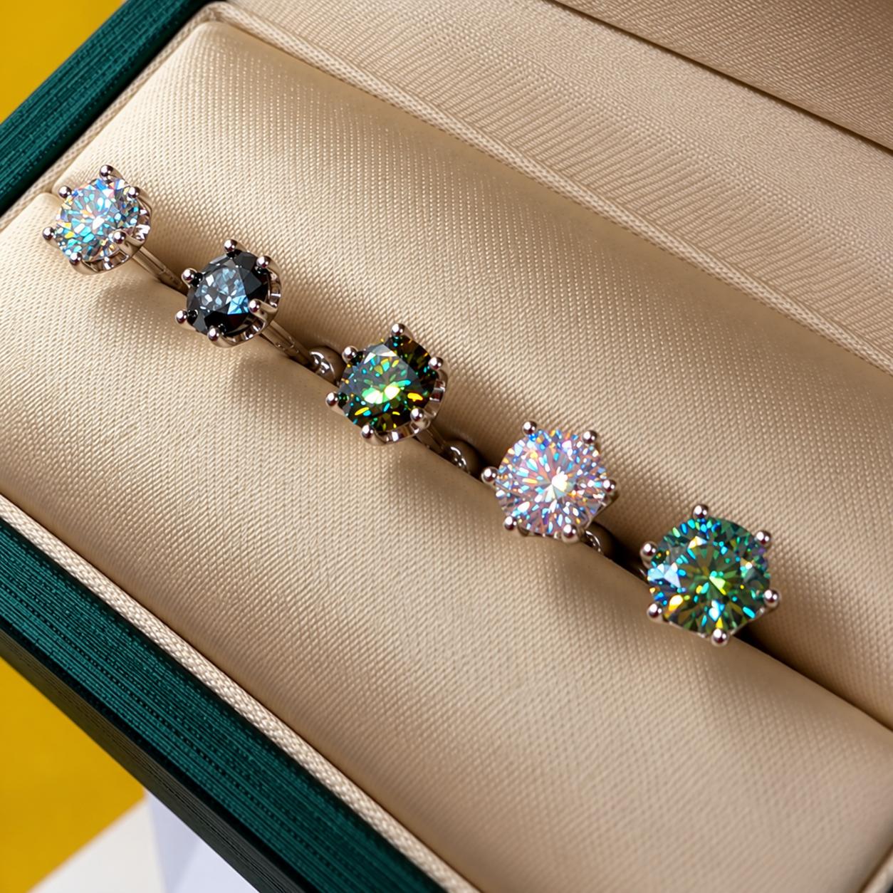 Orecchini Moissanite in cinque colori PLF Styling