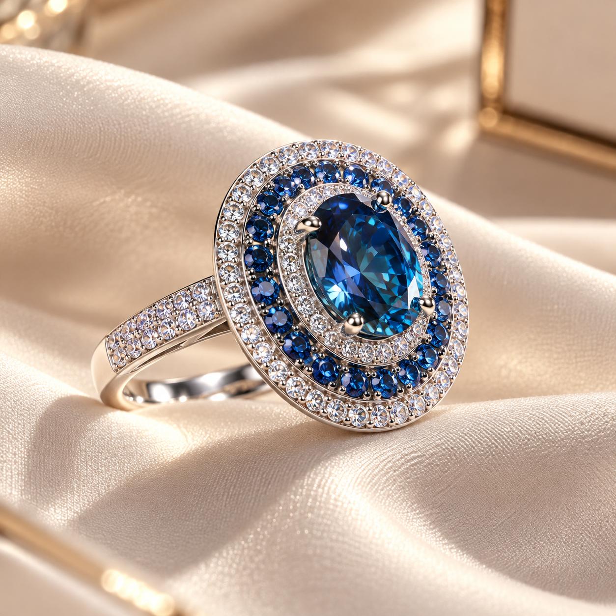 Anello Halo ovale blu PLF Styling
